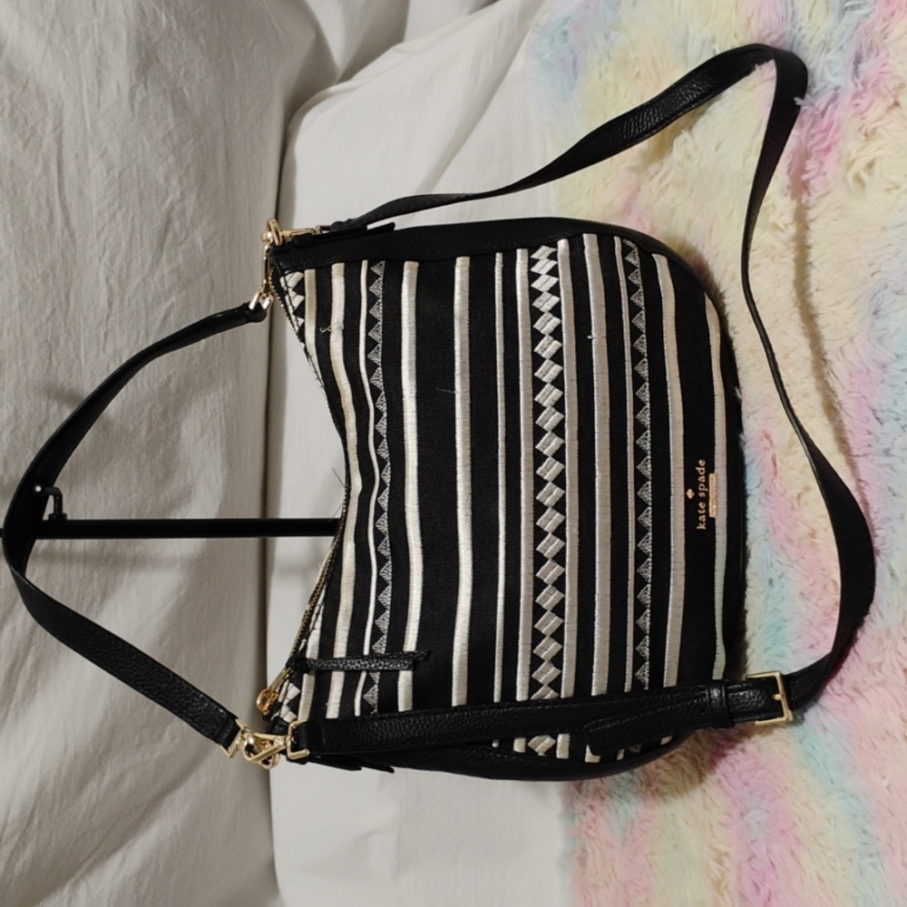Authentic Kate Spade New York Jackson Street Embroidered Fabric Bag